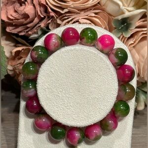 Watermelon Agate Bracelet 12mm Size 6.5